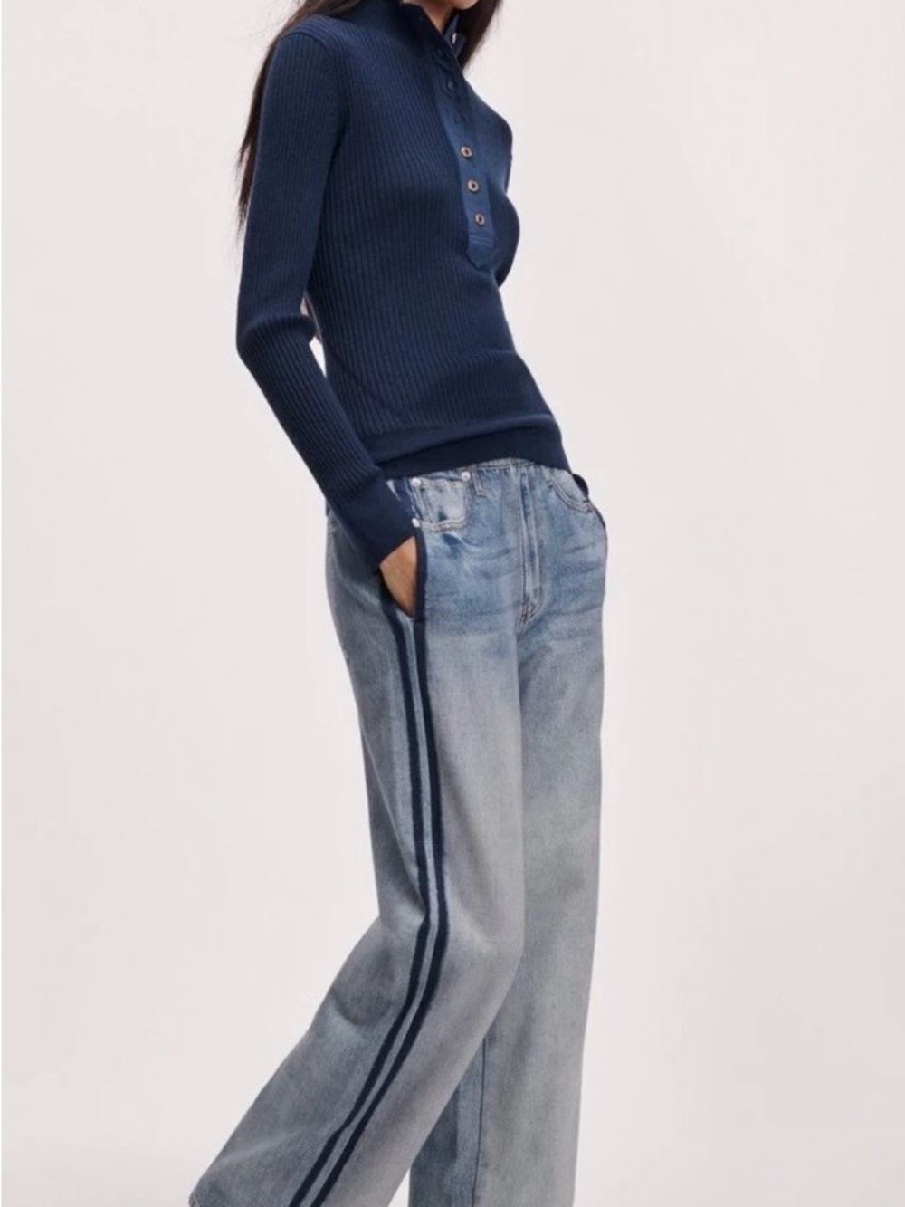 Rag & Bone Miramar Wide-Leg Track Pant Cotton Terry - Coney - Size S
